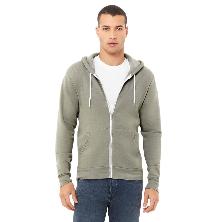 Bella + Canvas 3739 Unisex Poly-Cotton Fleece Full-Zip Hooded Sweatshirt
