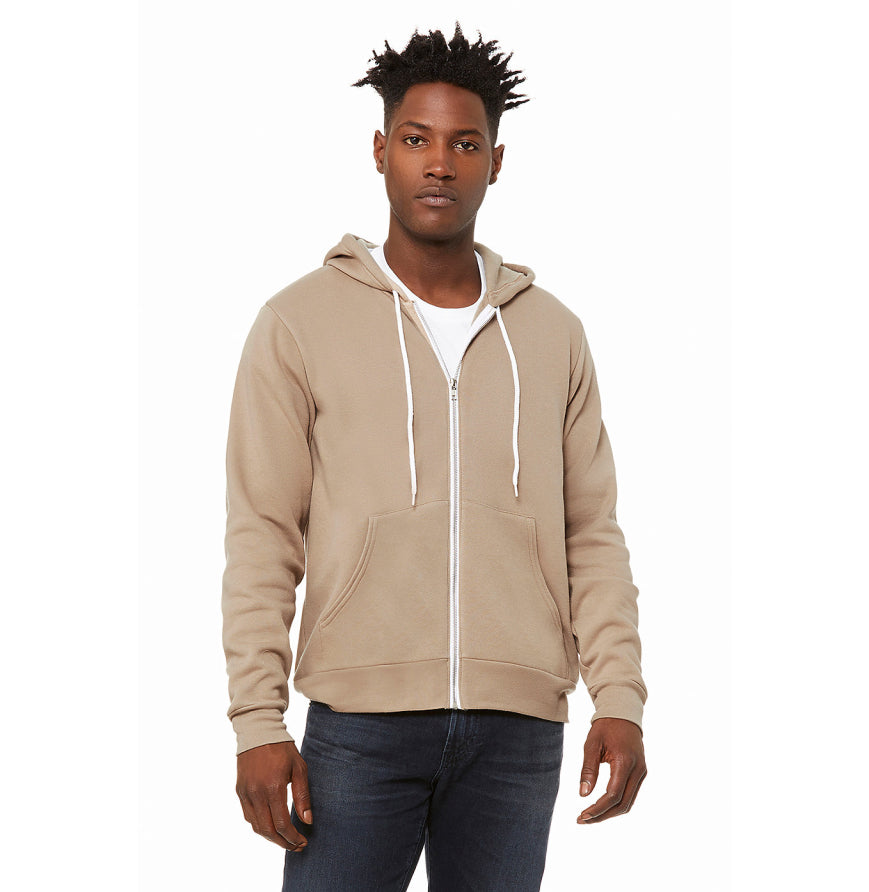 Bella + Canvas 3739 Unisex Poly-Cotton Fleece Full-Zip Hooded Sweatshirt