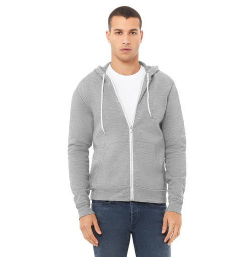 Bella + Canvas 3739 Unisex Poly-Cotton Fleece Full-Zip Hooded Sweatshirt