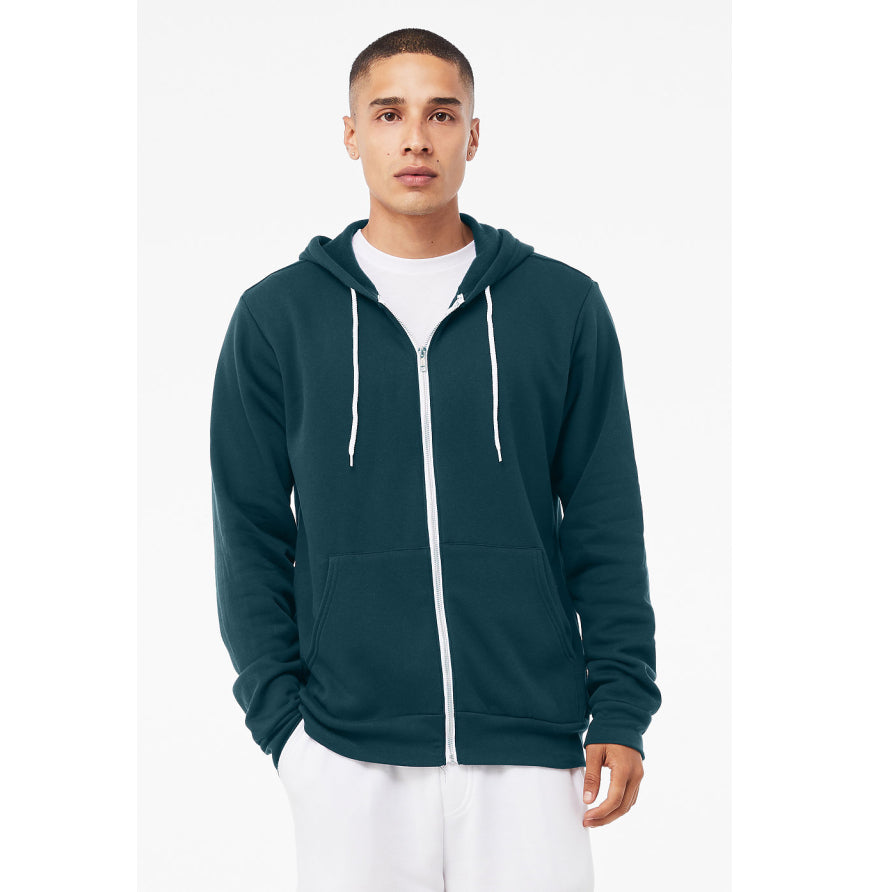 Bella + Canvas 3739 Unisex Poly-Cotton Fleece Full-Zip Hooded Sweatshirt