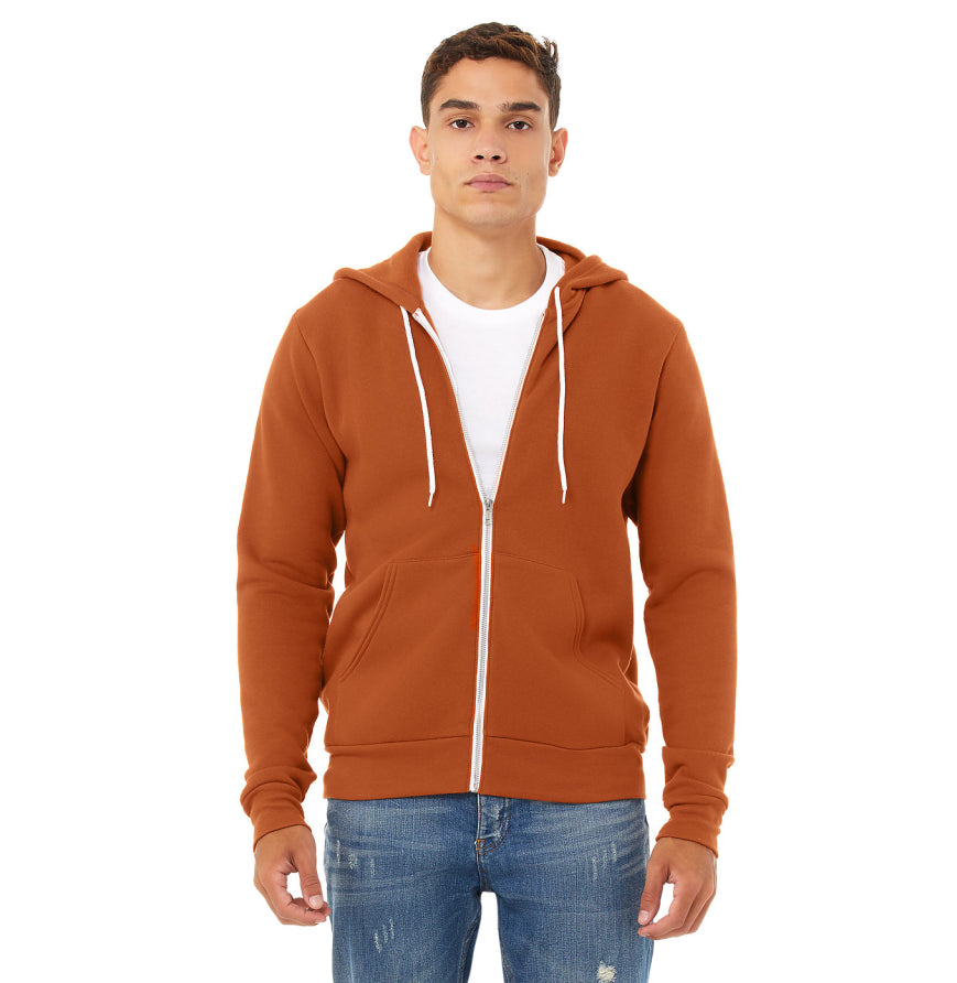 Bella + Canvas 3739 Unisex Poly-Cotton Fleece Full-Zip Hooded Sweatshirt