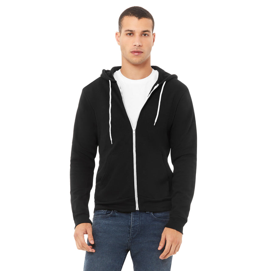 Bella + Canvas 3739 Unisex Poly-Cotton Fleece Full-Zip Hooded Sweatshirt