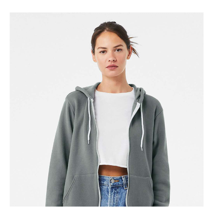 Bella + Canvas 3739 Unisex Poly-Cotton Fleece Full-Zip Hooded Sweatshirt