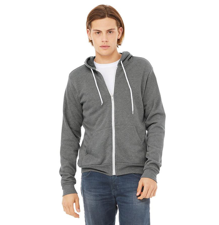 Bella + Canvas 3739 Unisex Poly-Cotton Fleece Full-Zip Hooded Sweatshirt