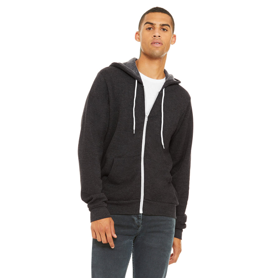 Bella + Canvas 3739 Unisex Poly-Cotton Fleece Full-Zip Hooded Sweatshirt