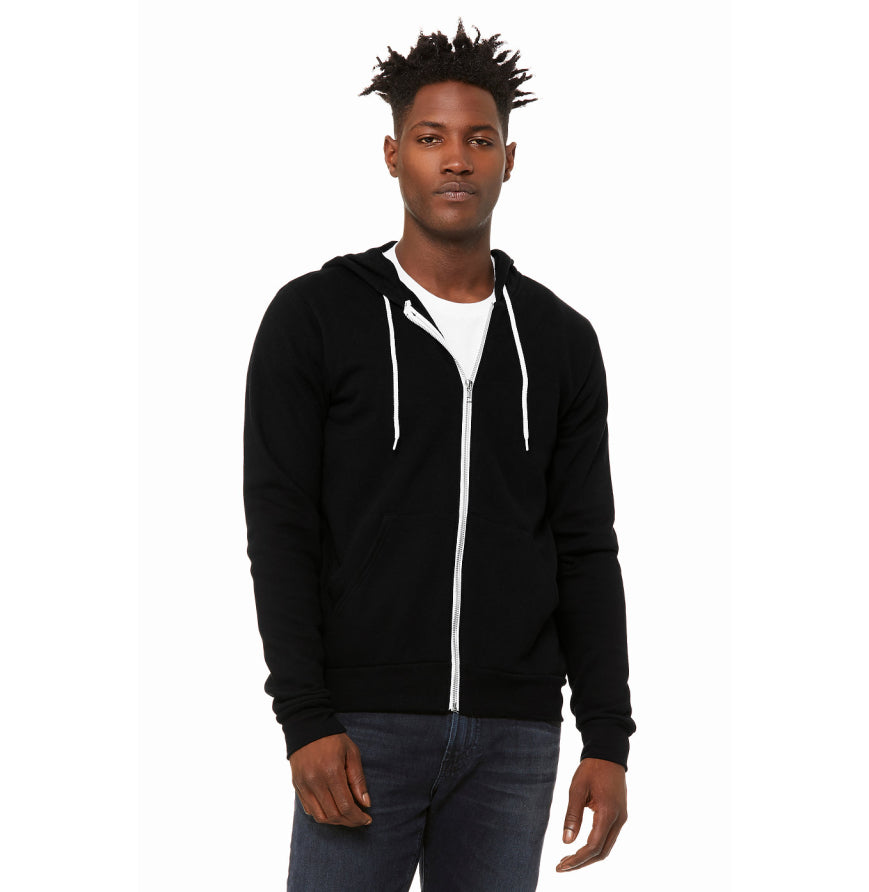 Bella + Canvas 3739 Unisex Poly-Cotton Fleece Full-Zip Hooded Sweatshirt