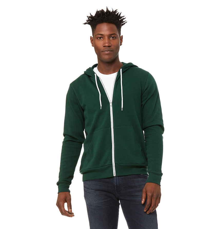 Bella + Canvas 3739 Unisex Poly-Cotton Fleece Full-Zip Hooded Sweatshirt