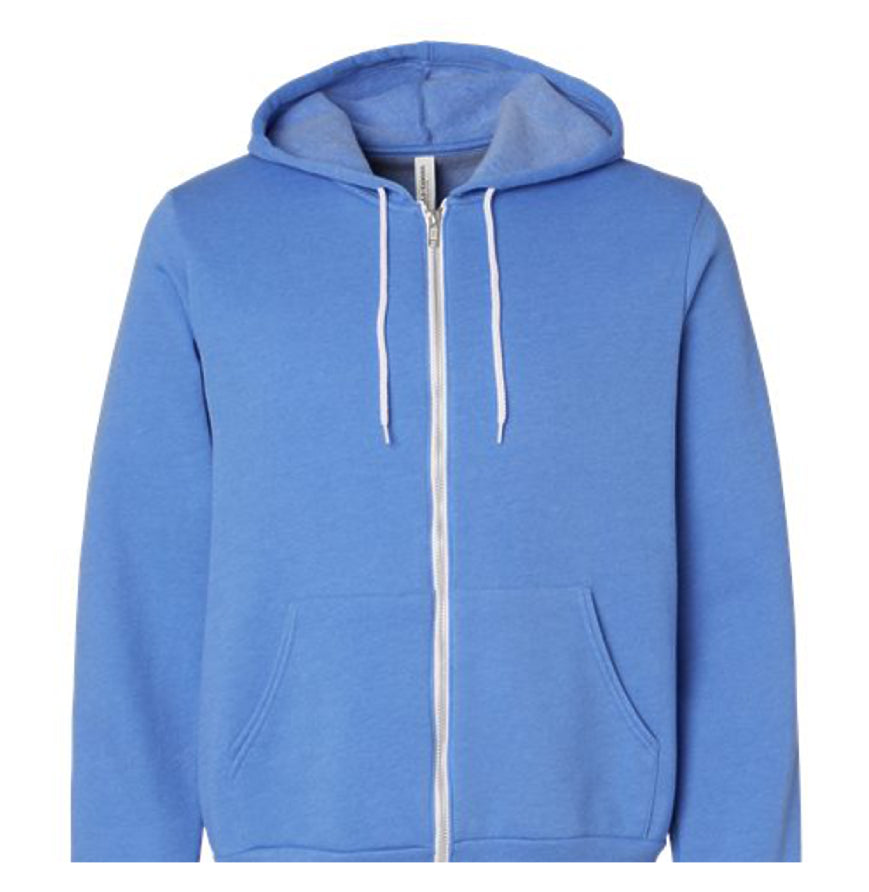 Bella + Canvas 3739 Unisex Poly-Cotton Fleece Full-Zip Hooded Sweatshirt