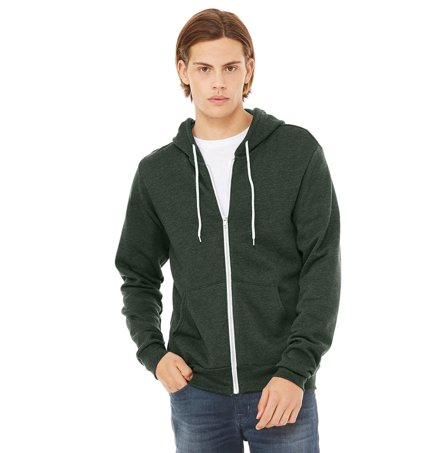 Bella + Canvas 3739 Unisex Poly-Cotton Fleece Full-Zip Hooded Sweatshirt