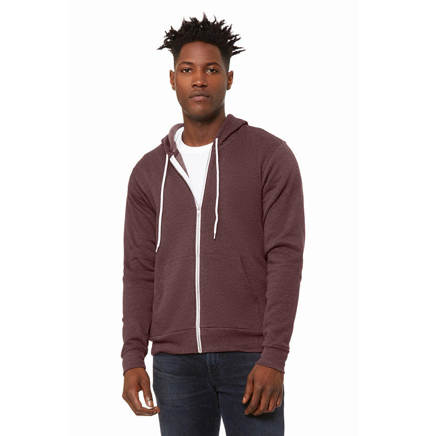Bella + Canvas 3739 Unisex Poly-Cotton Fleece Full-Zip Hooded Sweatshirt