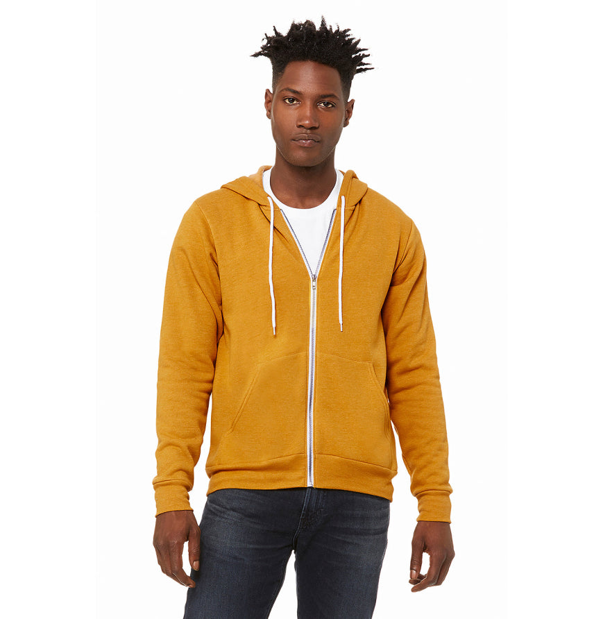 Bella + Canvas 3739 Unisex Poly-Cotton Fleece Full-Zip Hooded Sweatshirt
