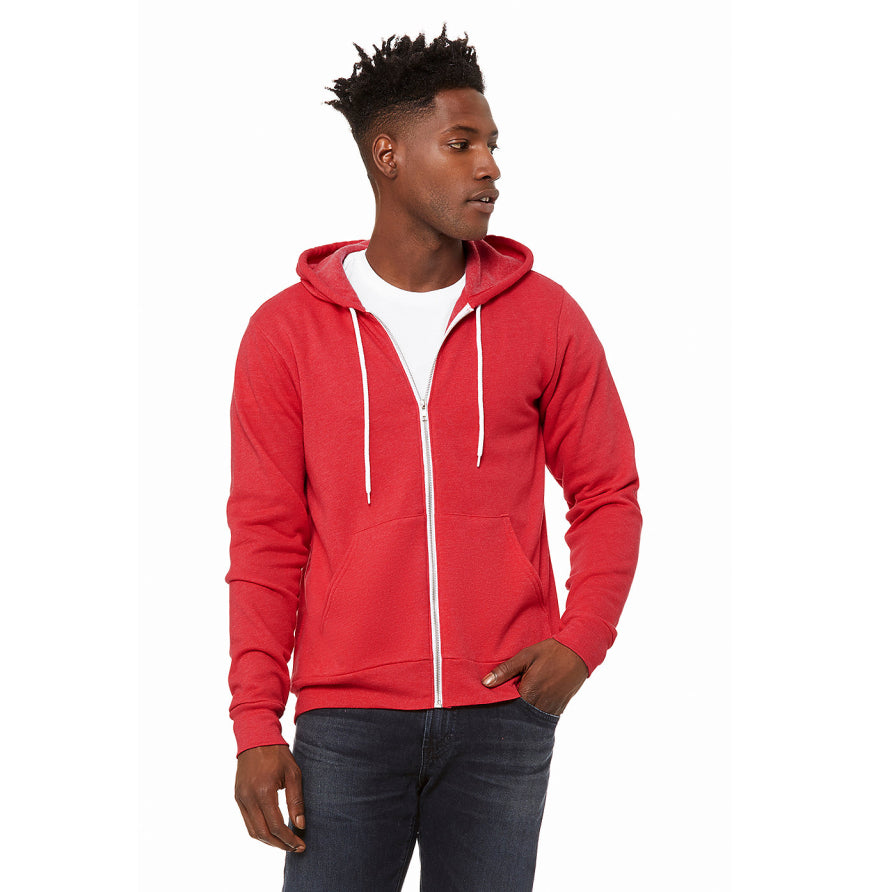 Bella + Canvas 3739 Unisex Poly-Cotton Fleece Full-Zip Hooded Sweatshirt