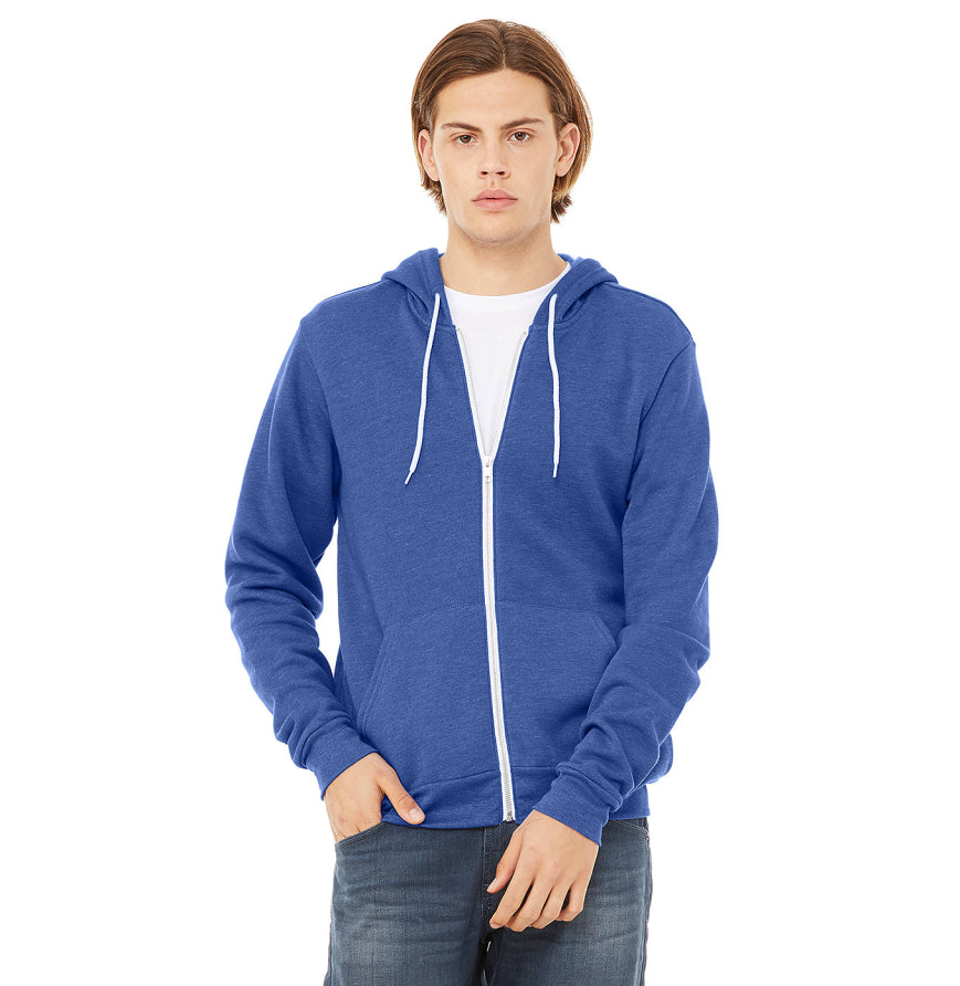 Bella + Canvas 3739 Unisex Poly-Cotton Fleece Full-Zip Hooded Sweatshirt