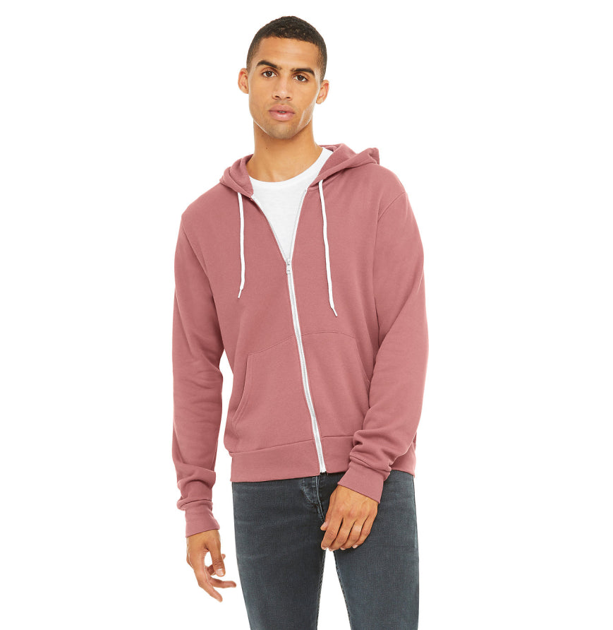 Bella + Canvas 3739 Unisex Poly-Cotton Fleece Full-Zip Hooded Sweatshirt