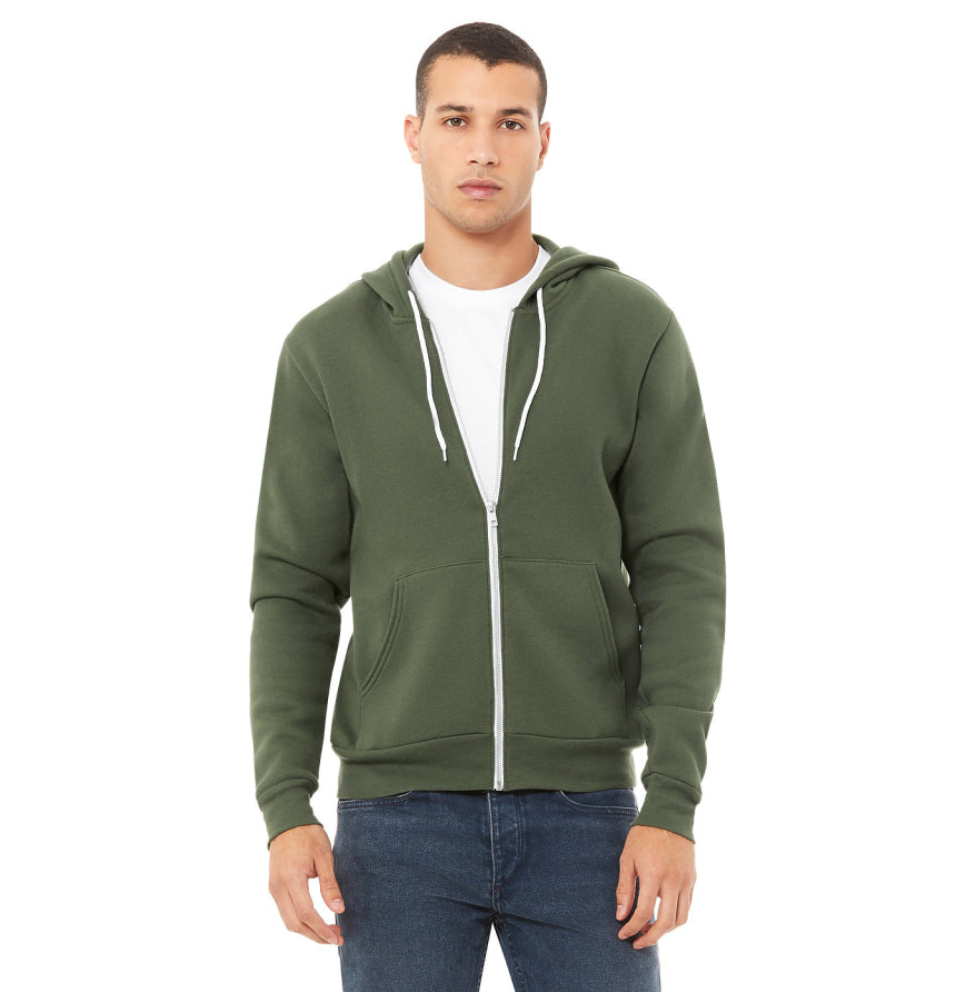 Bella + Canvas 3739 Unisex Poly-Cotton Fleece Full-Zip Hooded Sweatshirt