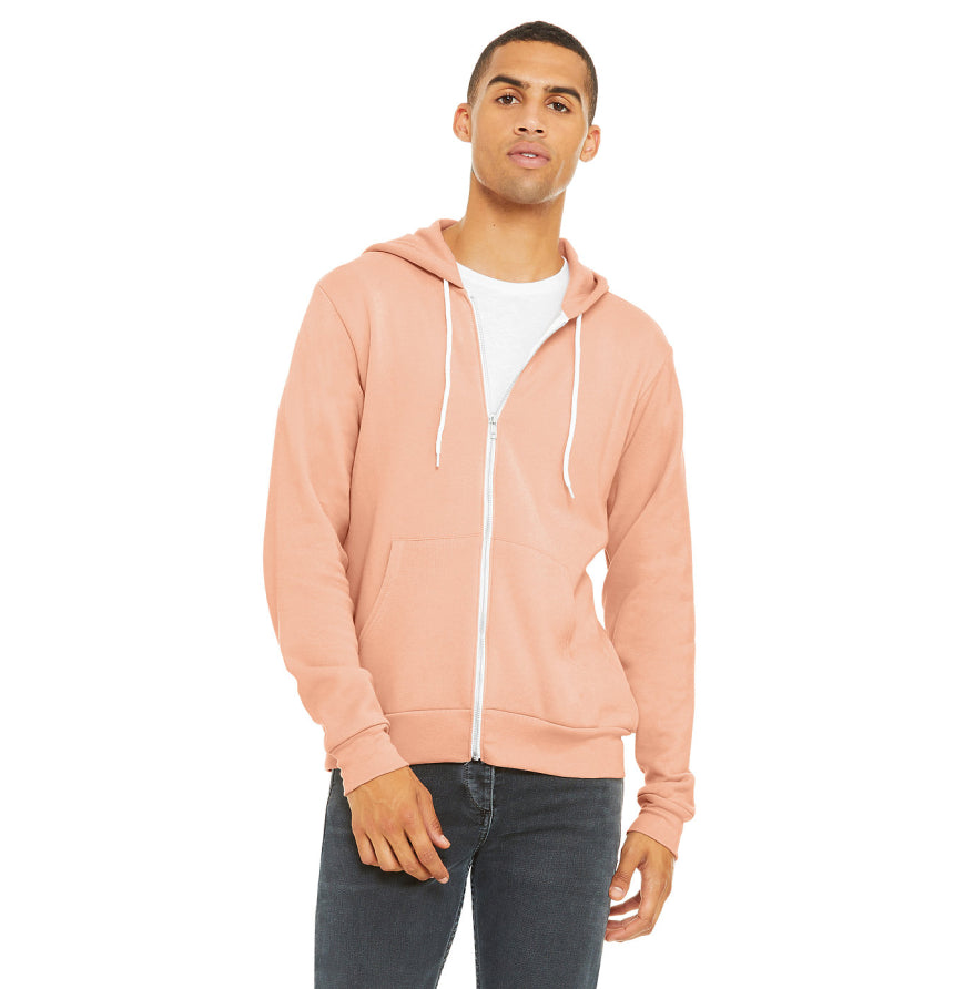 Bella + Canvas 3739 Unisex Poly-Cotton Fleece Full-Zip Hooded Sweatshirt