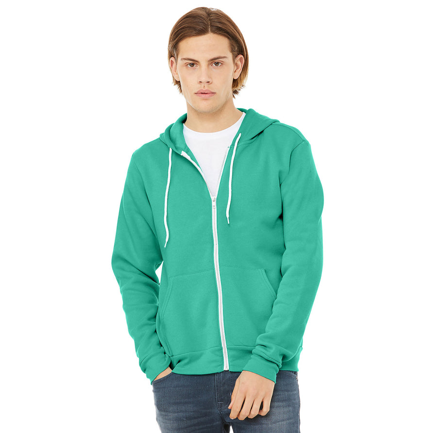 Bella + Canvas 3739 Unisex Poly-Cotton Fleece Full-Zip Hooded Sweatshirt