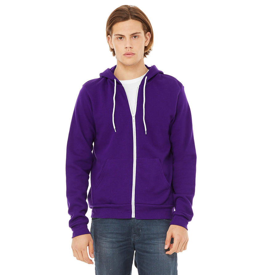 Bella + Canvas 3739 Unisex Poly-Cotton Fleece Full-Zip Hooded Sweatshirt