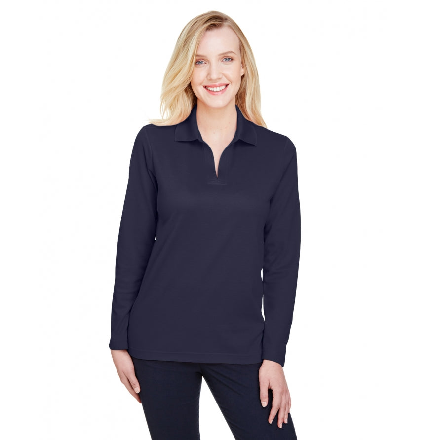 Devon & Jones DG20LW Women's Long-Sleeve Plaited Polo