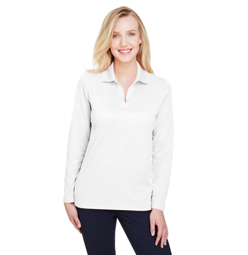 Devon & Jones DG20LW Women's Long-Sleeve Plaited Polo